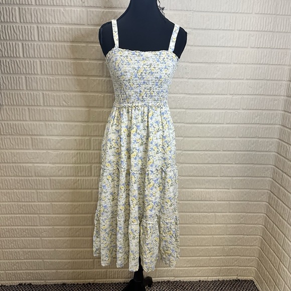 Hollister Dresses & Skirts - Hollister Floral Spring Midi Dress Sz S Removable Straps A Line Cottagecore